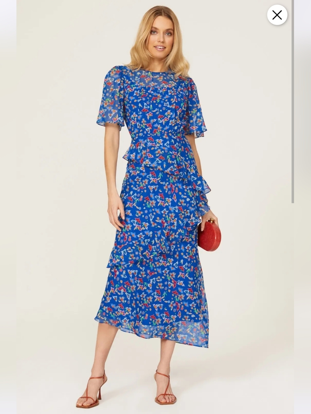 Saloni Vida Ruffled Dress 100% SILK Size 4 MSRP $695